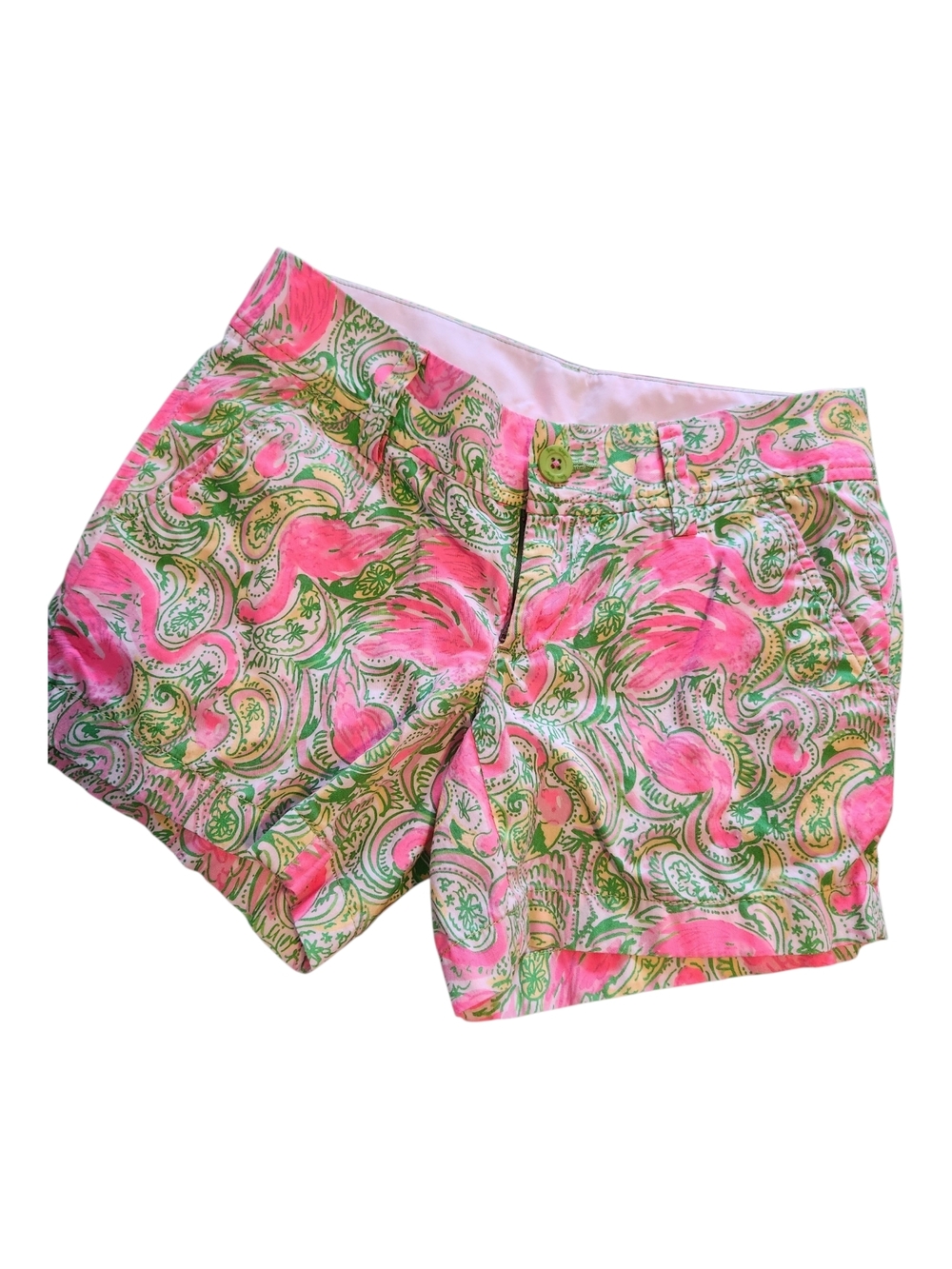 Lily Pulitzer Women's Pink & Green Paisley Print Callahan Shorts